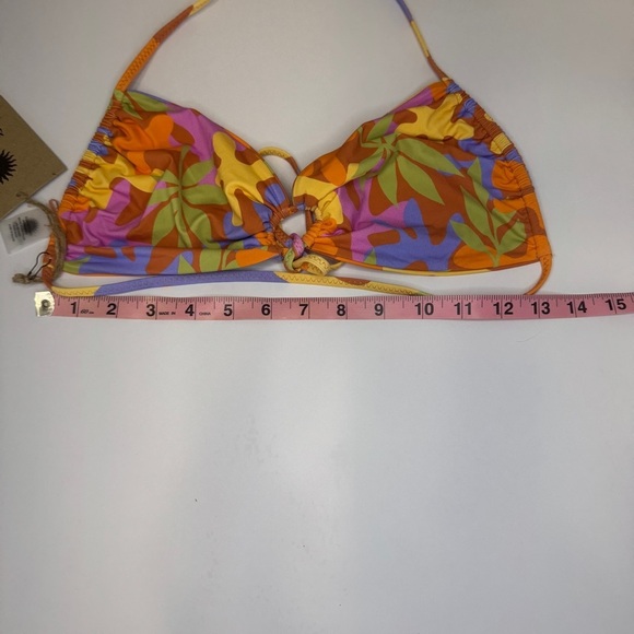 Aloe Aloe “Scrunch Top” Bikini Top Shave Ice Print | Size L NWT - Picture 3 of 7
